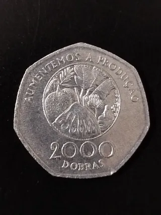 Moneda 2000 Dobras Santo Tomé y Príncipe 1997