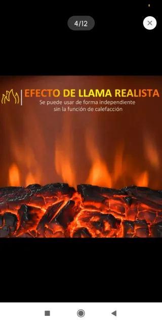 Calefactor Chimenea Eléctrica Llama Realista