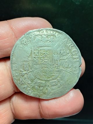 Moneda Patagón 1654 Felipe IV Bruselas Plata