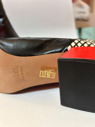 Botines piel negros y rojos Glo