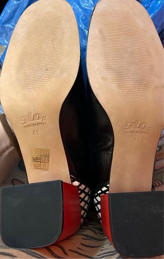 Botines piel negros y rojos Glo