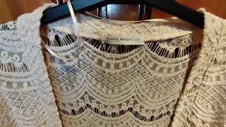 Chaqueta calada beige talla única