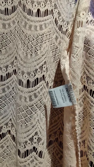 Chaqueta calada beige talla única