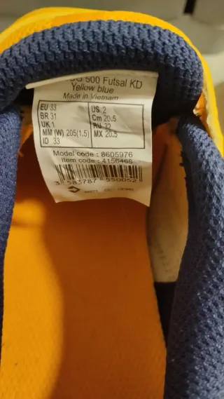 Zapatillas niño amarillas decathlon número 33