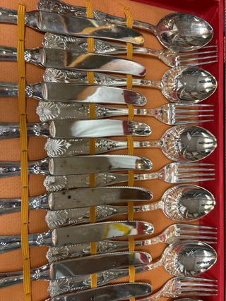 Set di Posate in Metallo Argentato Vintage