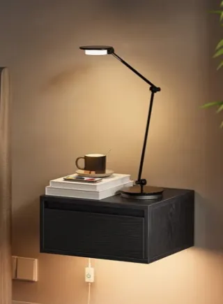 Mesita de noche flotante negra