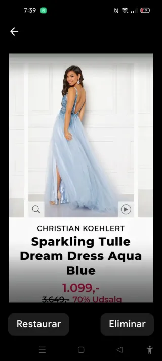 Vestido largo CHRISTIAN KOHELERT azul.