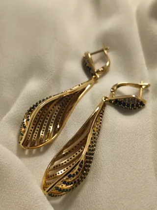 Pendientes Oro 18k Chapado Multicolor