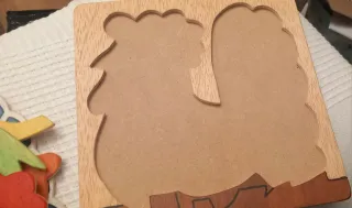 Puzzle de madera de gallo de colores