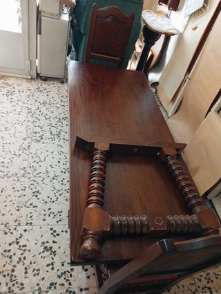 Mesa madera pino y 6 sillas