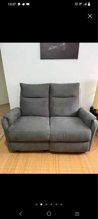 Sofá 2+1 plazas gris motorizado