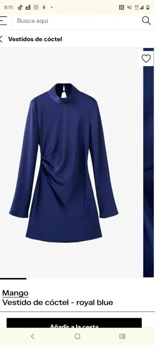 Vestido Mango Azul Royal Talla XL