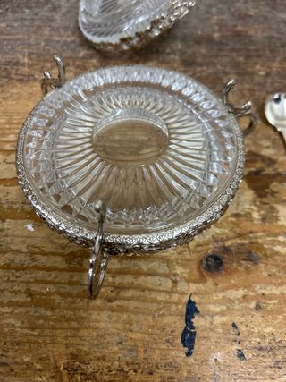 Zuccheriera in Cristallo e metallo Argentato