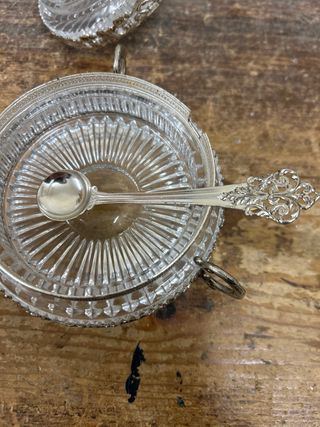 Zuccheriera in Cristallo e metallo Argentato