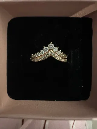 Anillo Pandora Original Plata y Negro con ticket