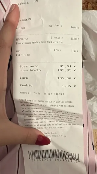 Anillo Pandora Original Plata y Negro con ticket