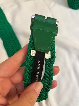 Cinturón trenzado Zara verde hombre