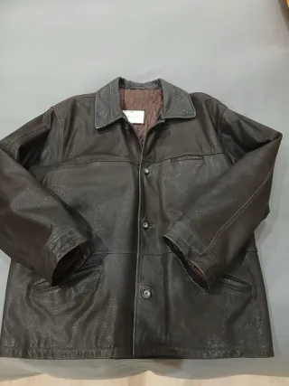 Chaqueta Cuero Vintage Marrón