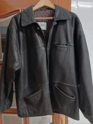 Chaqueta Cuero Vintage Marrón