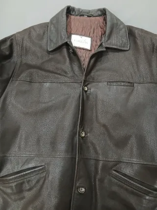 Chaqueta Cuero Vintage Marrón