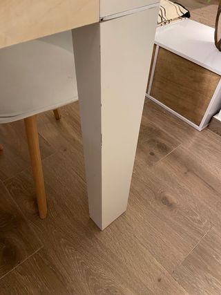 Mesa extensible blanca y madera 90x196