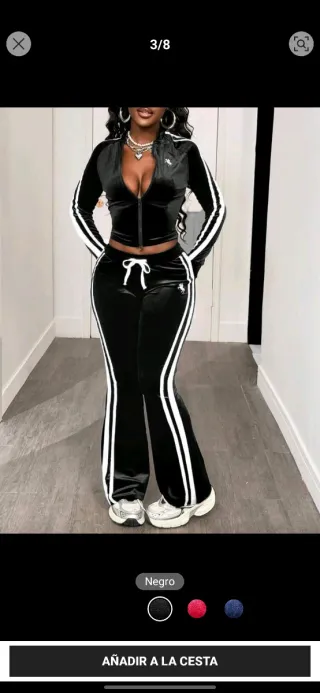 Pantalón deportivo terciopelo negro