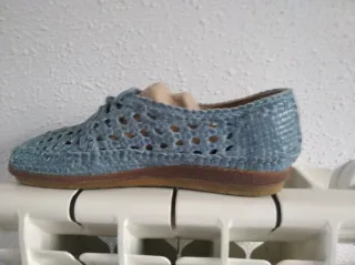 Zapatos de cuero trenzado azul