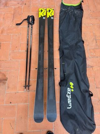 Esquís K2 Shockwave 170cm con bastones y funda