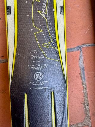 Esquís K2 Shockwave 170cm con bastones y funda