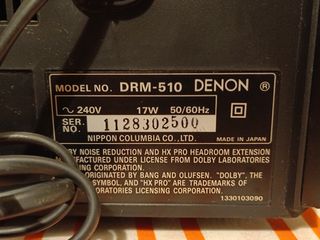 Pletina Reproductor Cassette HiFi DENON DRM-510