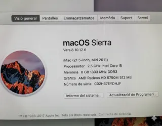 iMac 21,5 Apple Plata/Negro