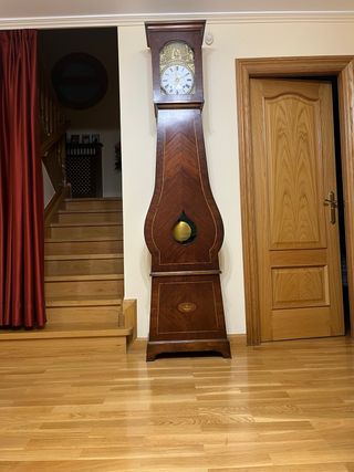 Reloj de pie péndulo contrapeso madera