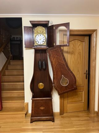 Reloj de pie péndulo contrapeso madera