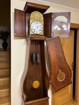 Reloj de pie péndulo contrapeso madera
