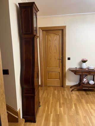 Reloj de pie péndulo contrapeso madera