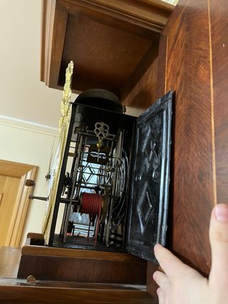 Reloj de pie péndulo contrapeso madera