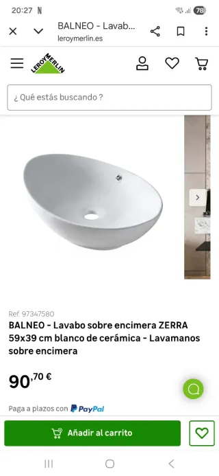 Lavabo sobre encimera blanco y negro