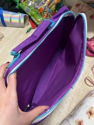Funda bolso ordenador Benetton morado y azul