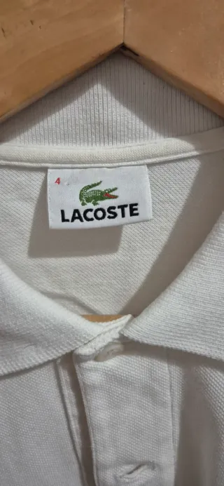 Polo Lacoste Blanco Hombre Talla M