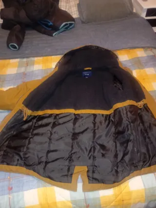 Abrigo de invierno marrón con capuchatalla niño 12