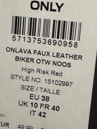 Cazadora ONLY roja polipiel