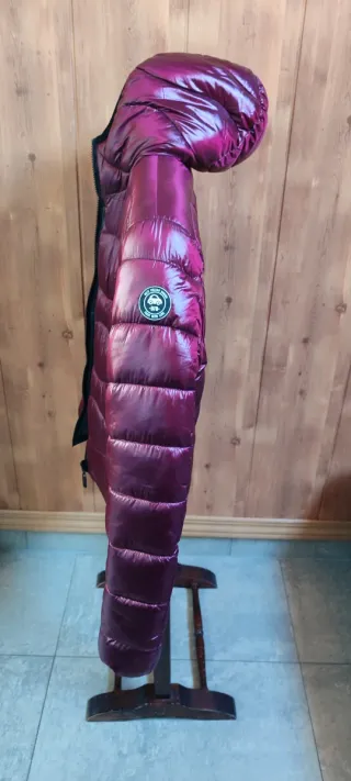 CAZADORA ACOLCHADA MUJER REVERSIBLE GRANATE NEGRA