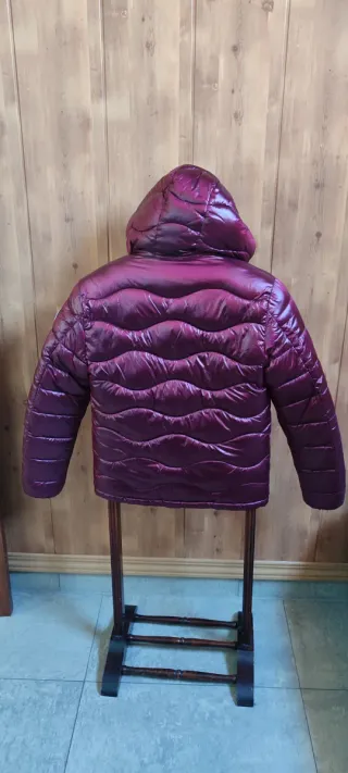 CAZADORA ACOLCHADA MUJER REVERSIBLE GRANATE NEGRA