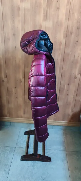 CAZADORA ACOLCHADA MUJER REVERSIBLE GRANATE NEGRA