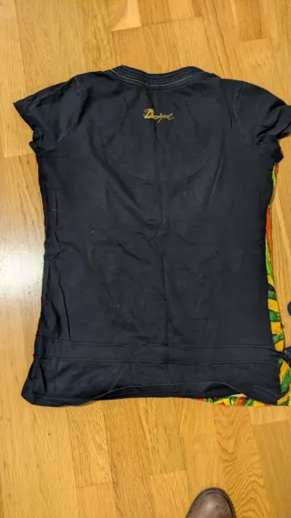 Camiseta Desigual Talla M Estampado Tropical