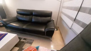 Sofá de piel negro Mambo