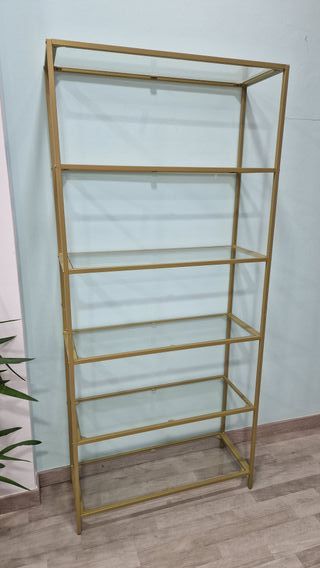 Estantería Cristal Dorada nueva con 6 niveles