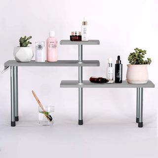 Estante esquinero 3 niveles gris