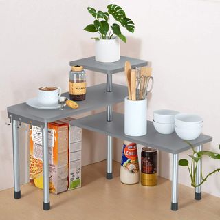 Estante esquinero 3 niveles gris
