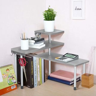 Estante esquinero 3 niveles gris